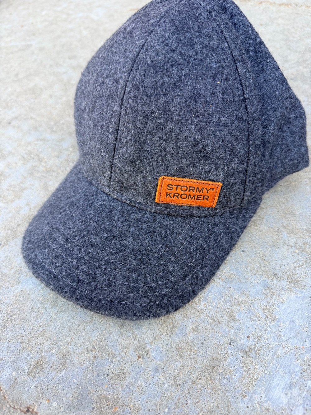 Stormy Kromer Dark Gray Wool  Cap w/ Patch